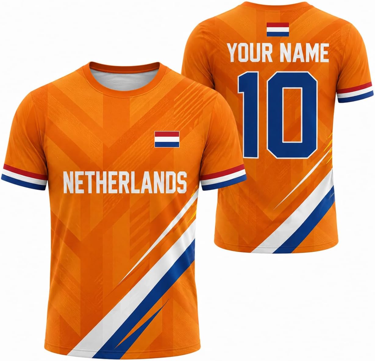 Custom Netherlands Soccer Jersey, Personalized Orange Dutch Football Shirts, Holland Fan Soccer Jersey