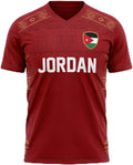 Custom Jordan Soccer Jersey Shirt, Custom Name Number Football Jersey, Jordanian Pride Flag Shirt