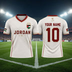 Personalized Jordan Soccer Jersey Shirt, Custom Jordan Jersey Shirts, Jordanian Pride Football Team