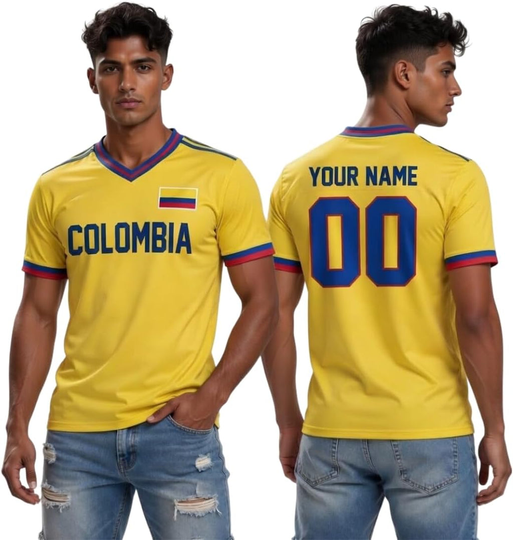 Personalized Colombia Soccer Jersey Shirt, Custom Football Jersey Shirts, National Pride Apparel
