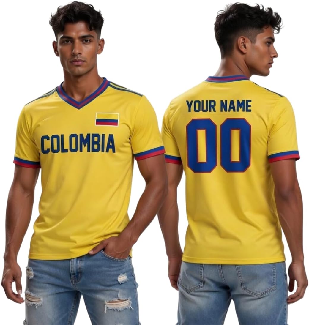 Personalized Colombia Soccer Jersey Shirt, Custom Football Jersey Shirts, National Pride Apparel