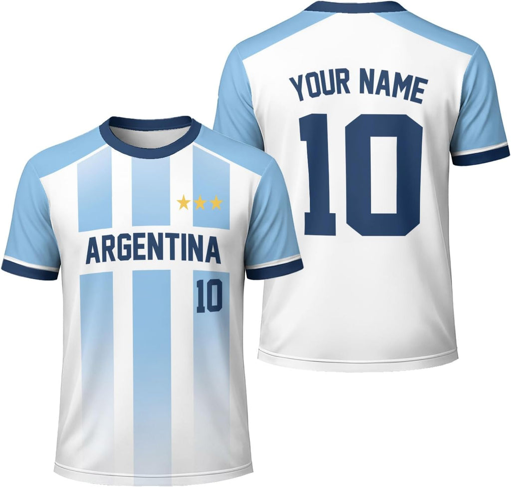 Argentina Soccer Jersey for Men Women, Argentina Jersey Shirt with Name Number, Football Team Uniform Shirts
