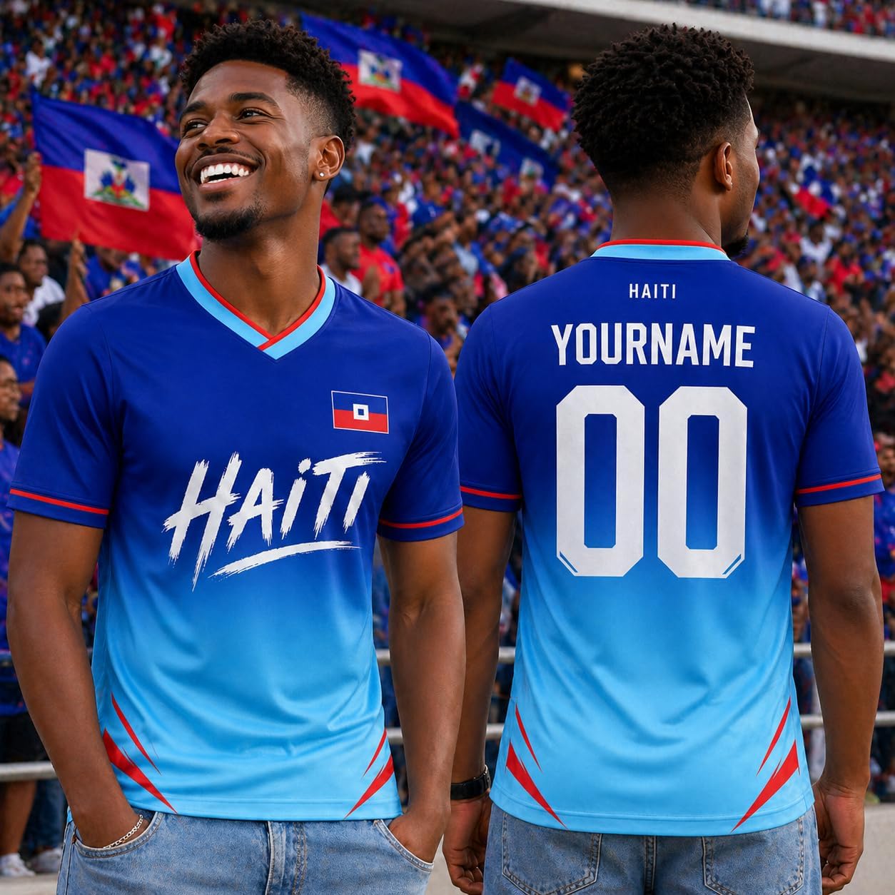 Haiti Soccer Jersey Custom Name Number, Haitian Football Shirt, Men Women Football Fan Shirt