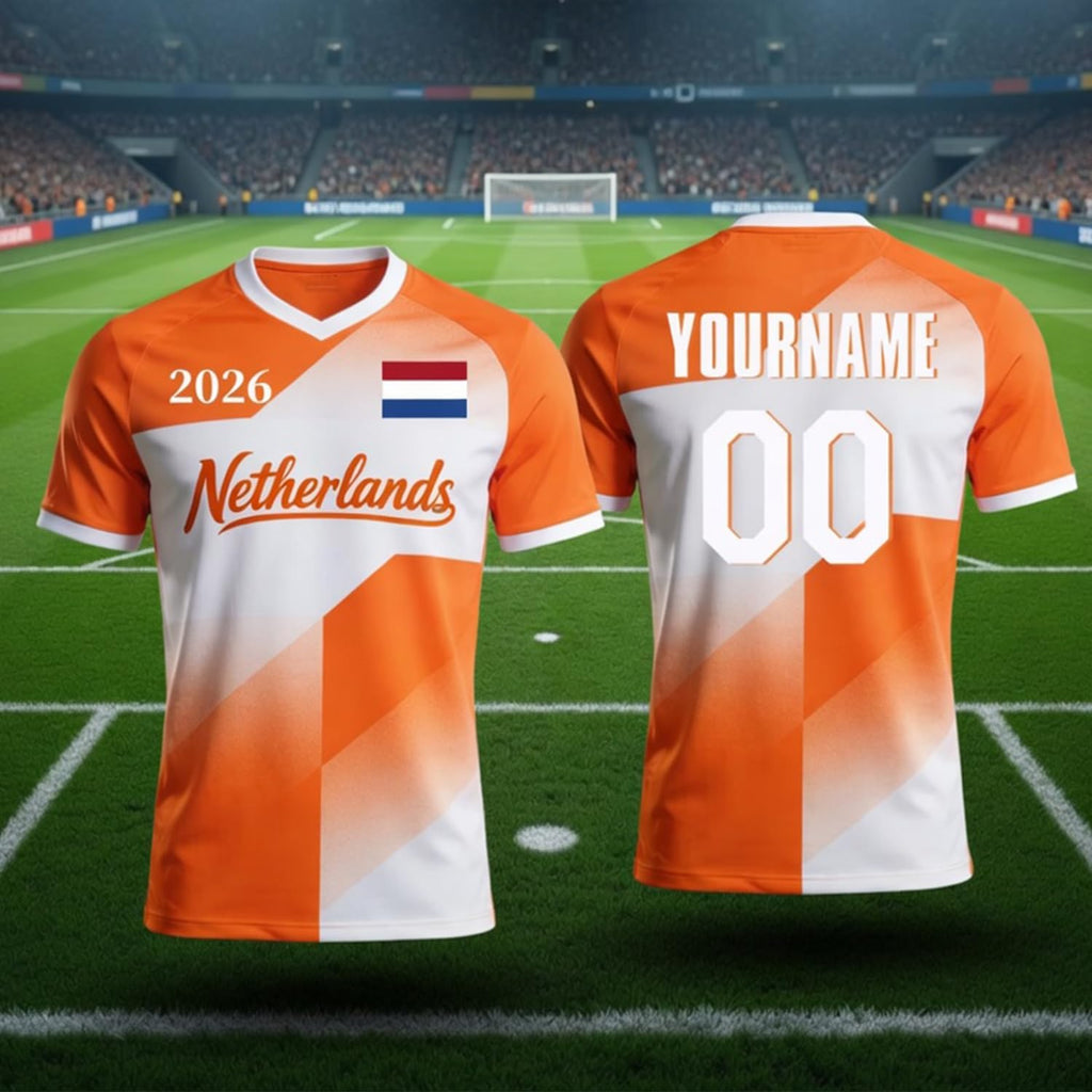 Personalized Netherlands Soccer Jersey 2026, Custom Orange Dutch Football Jerseys, Holland Pride T-shirt