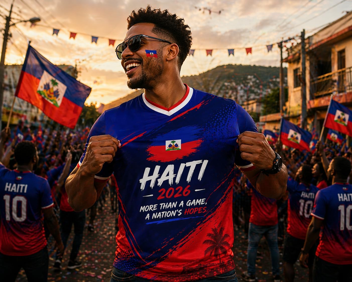 Haiti Soccer Jersey 2026 Custom Name Number, Personalized Football Shirts, Men Women Soccer Apparel