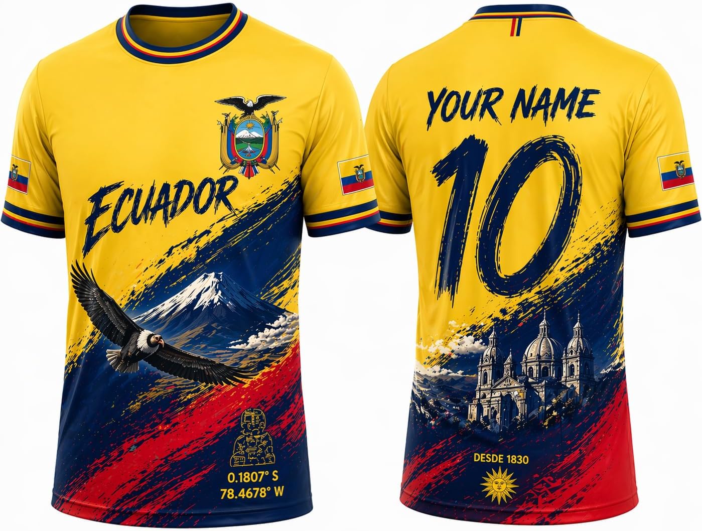 Ecuador Soccer Jersey 2026 Custom Name Number, Soccer Shirts for Men Women, Football Jersey Game Day