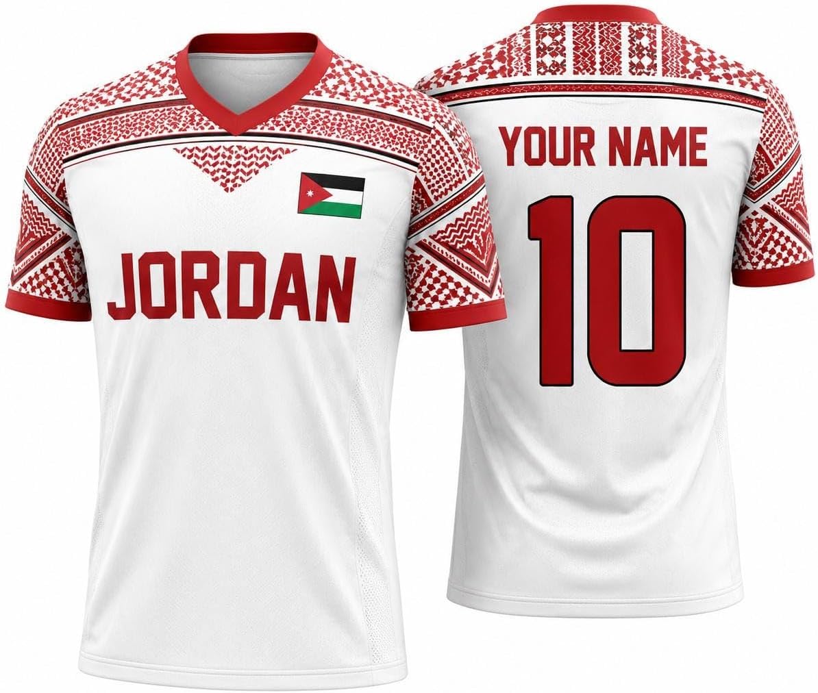 Personalized Jordan Soccer Jersey Shirt, Custom Jordanian Shirt, Camisetas Jordan Football Jersey