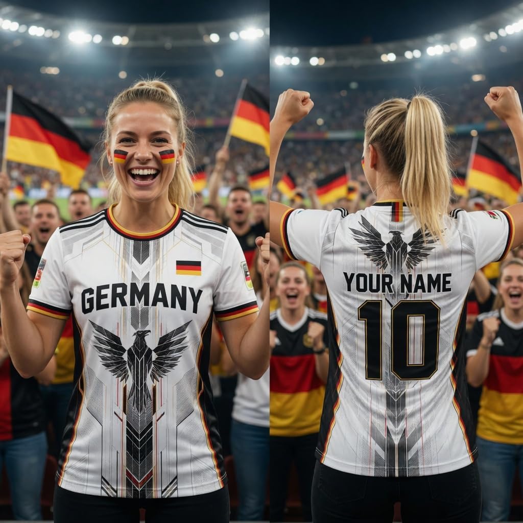 Germany Soccer Jersey Custom Name Number, Personalized Germany Football Fan Jersey, Men Women Game Day Shirt