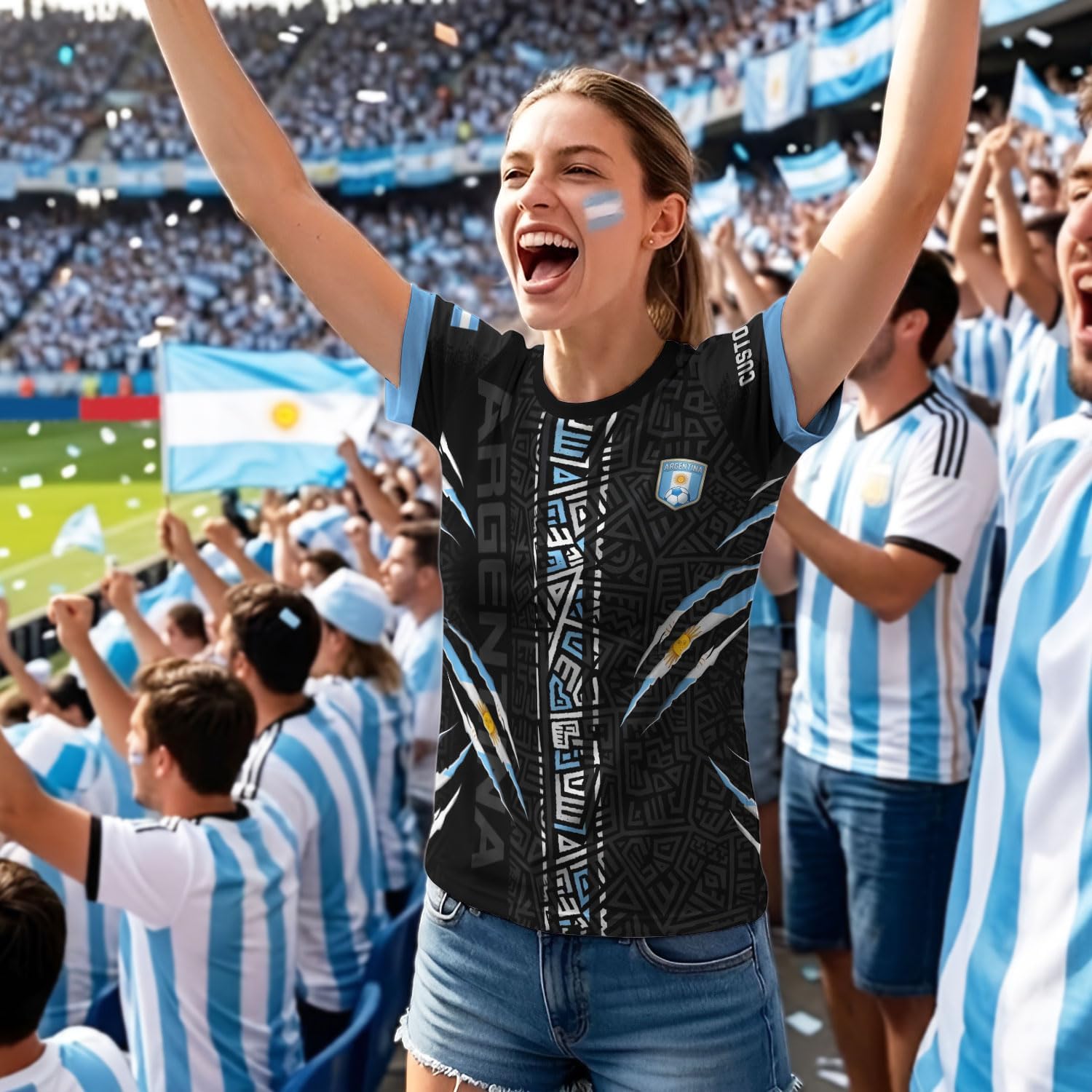 Personalized Argentina Jersey, Custom Name Number Mens Football Shirts, Camisa De Argentina Jerseys