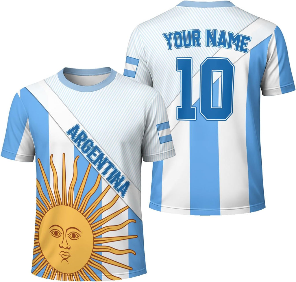 Personalized Argentina Jersey, Custom Name Number Argentine Soccer Jerseys, Camisa De Argentina Shirts