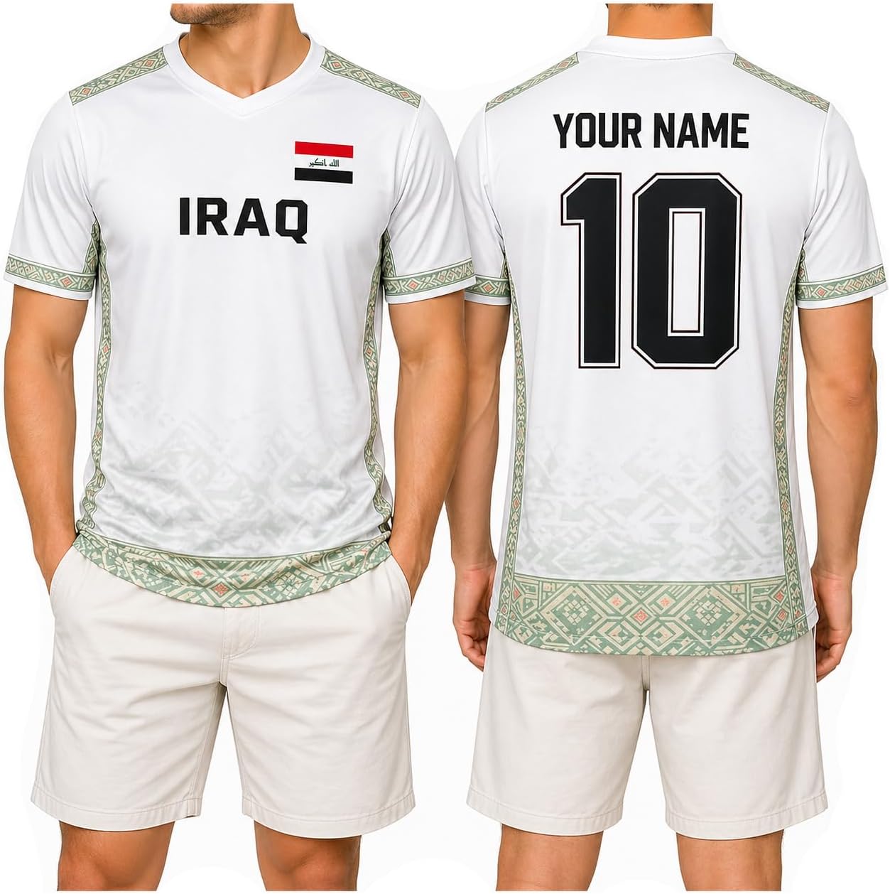 Custom Iraq Soccer Jersey Shirt, Iraqi National Team Football Shirt, Proud Iraq Flag Soccer T-shirt