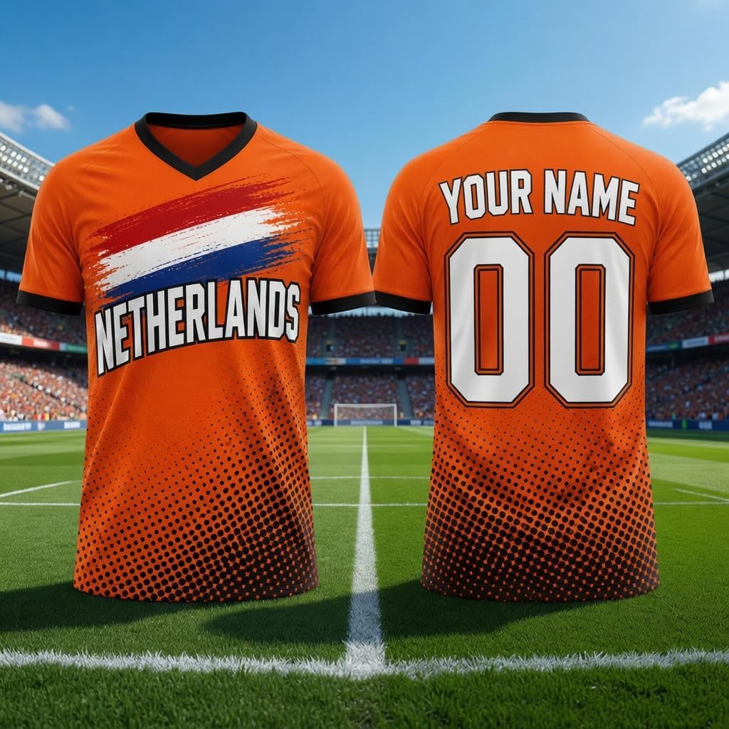 Personalized Netherlands Soccer Jersey 2026, Nederland Netherlands Shirts, Holland Dutch Match Day Uniform