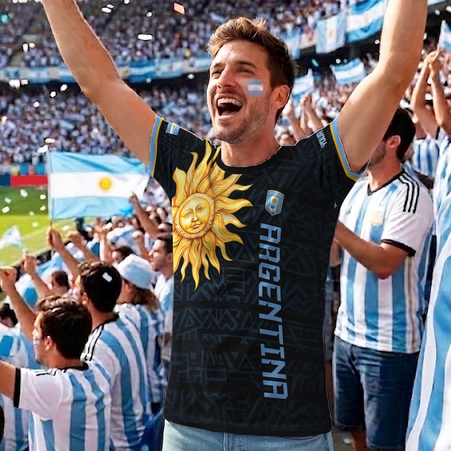 Personalized Argentina Jersey, Custom Name Number Mens Argentine Soccer Jersey, Camisa De Argentina Shirts