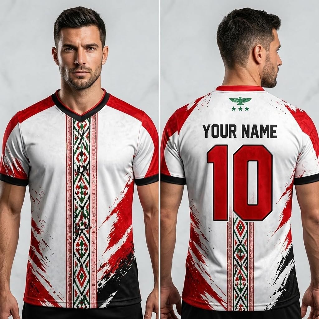 Iraq Soccer Jersey 2026 Custom Shirt, Personalized Football Tee, Iraq Flag Fan Sportswear