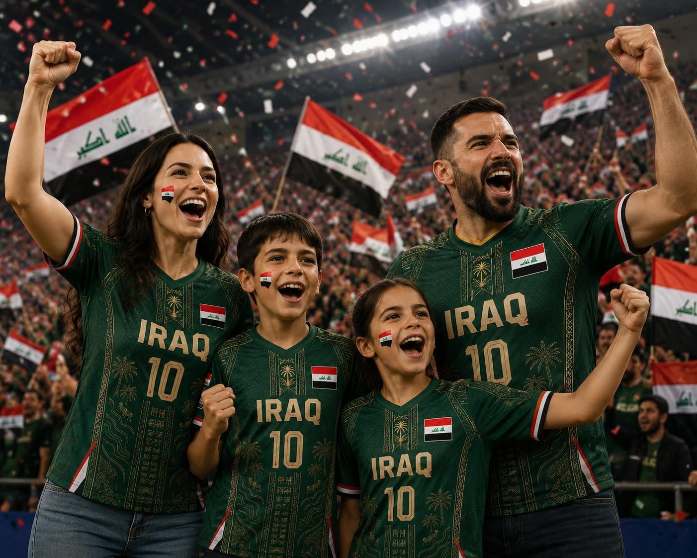 Custom Iraq Soccer Jersey Men Women, Iraqi Football Shirt, Personalized Name Number Soccer Uniform