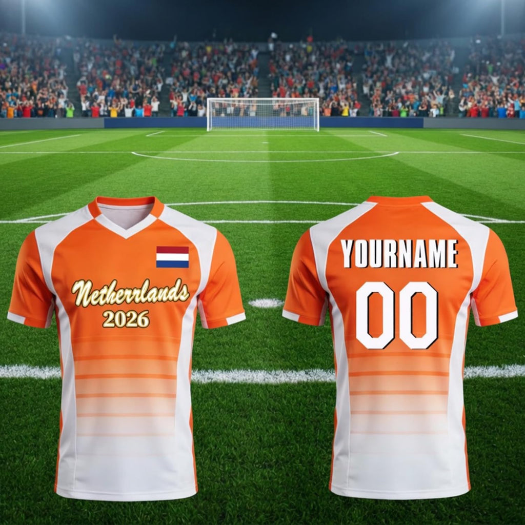 Personalized Netherlands Soccer Jersey 2026, Custom Orange Dutch Football Shirts, Nederland Team Uniform