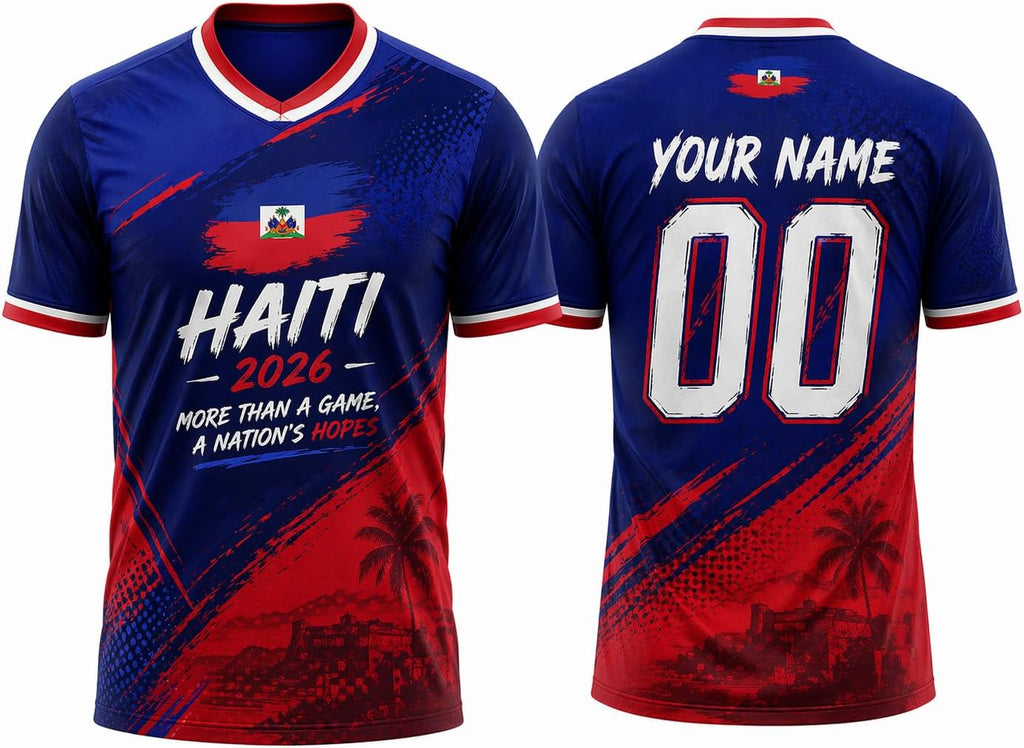 Haiti Soccer Jersey 2026 Custom Name Number, Personalized Football Shirts, Men Women Soccer Apparel