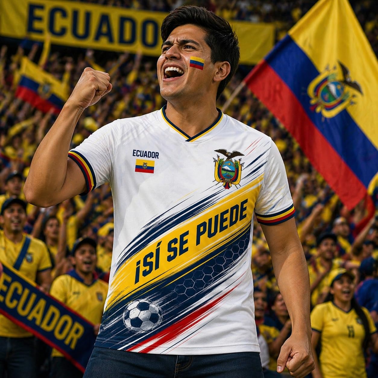 Ecuador Soccer Jersey 2026 Custom Name Number, Soccer Fan Shirts Men Women, Football Jersey Game Day Shirt