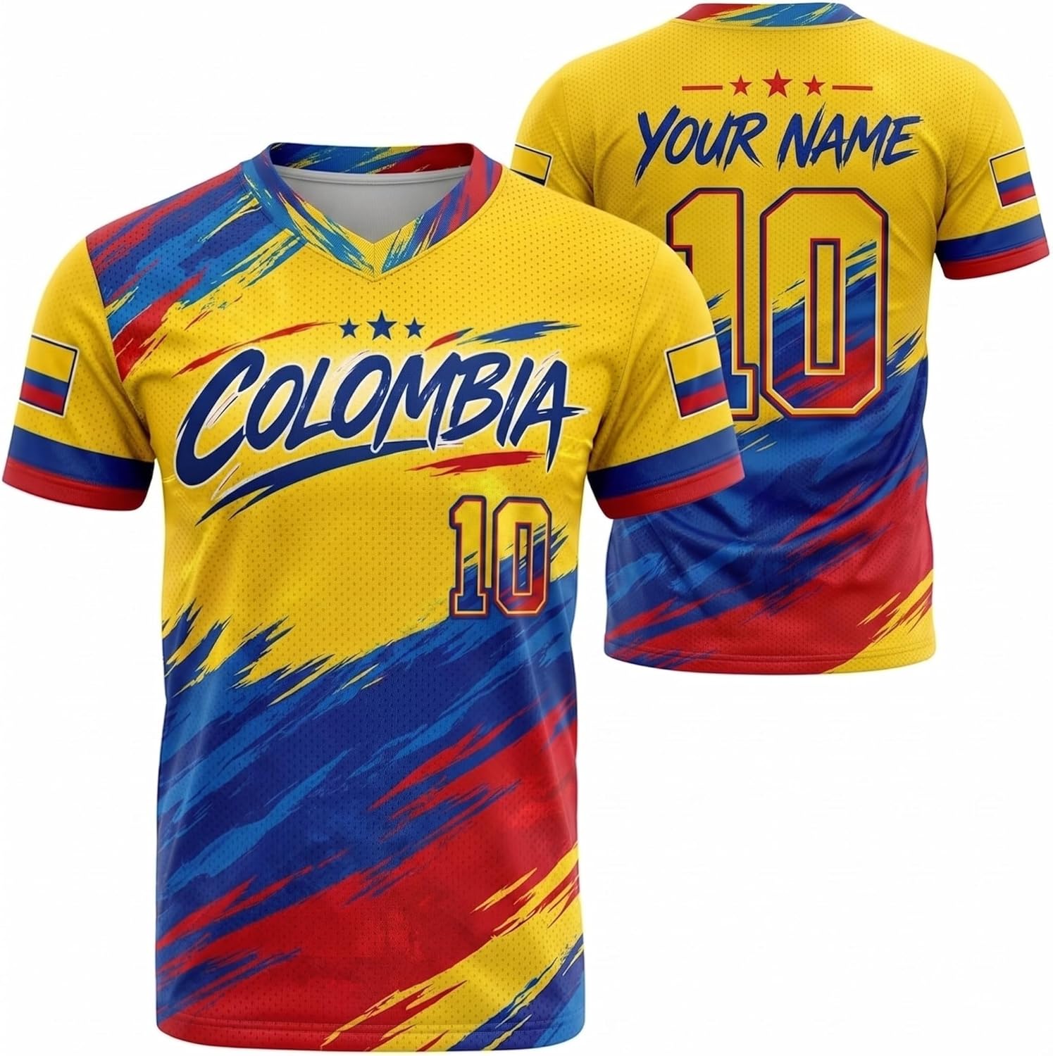 Custom Colombia Soccer Jersey Shirt, Personalized Colombian Football Jersey, National Team Uniform