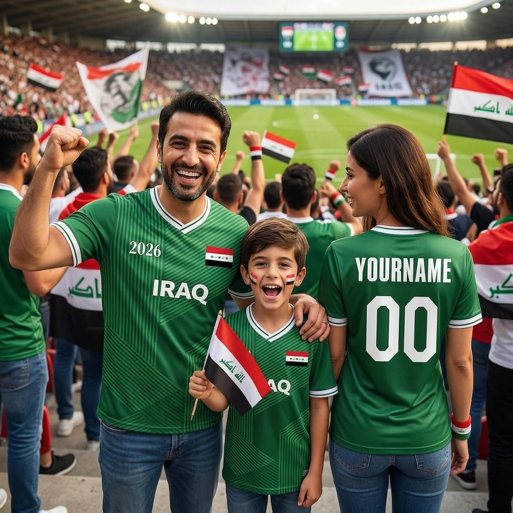 Custom Name Iraq Soccer Jersey Men Women, Custom Iraqi Football Shirt, Iraq Flag Soccer T-shirt
