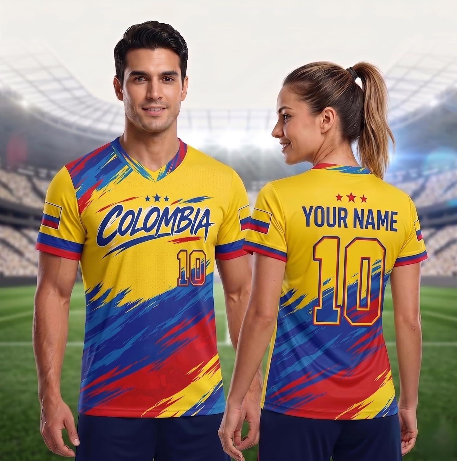 Custom Colombia Soccer Jersey Shirt, Personalized Colombian Football Jersey, National Team Uniform