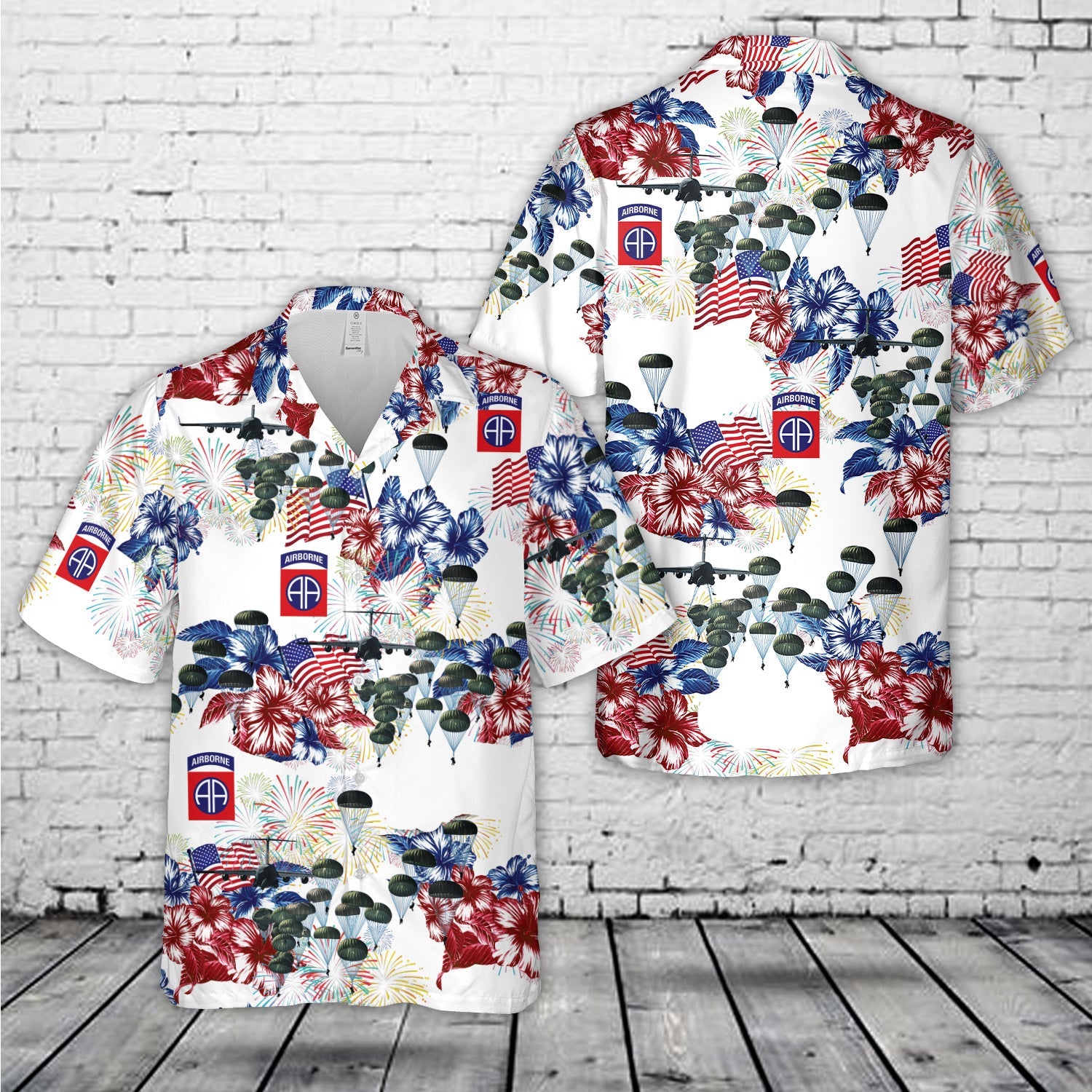 US Army 82nd Airborne Paratrooper, 4th Of July Hawaiian Shirt