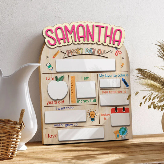 Custom First And Last Day Of School Sign, Back to School Sign, Personalized Wooden School Board Gift for Students, First Day Of School Sign