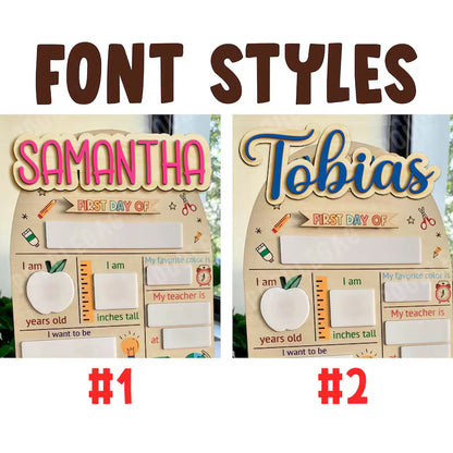 First And Last Day Of School Sign, Reusable Back to School Sign For Photos, Reusable Dry Erase Board, Custom Name 1st Day Of School Board