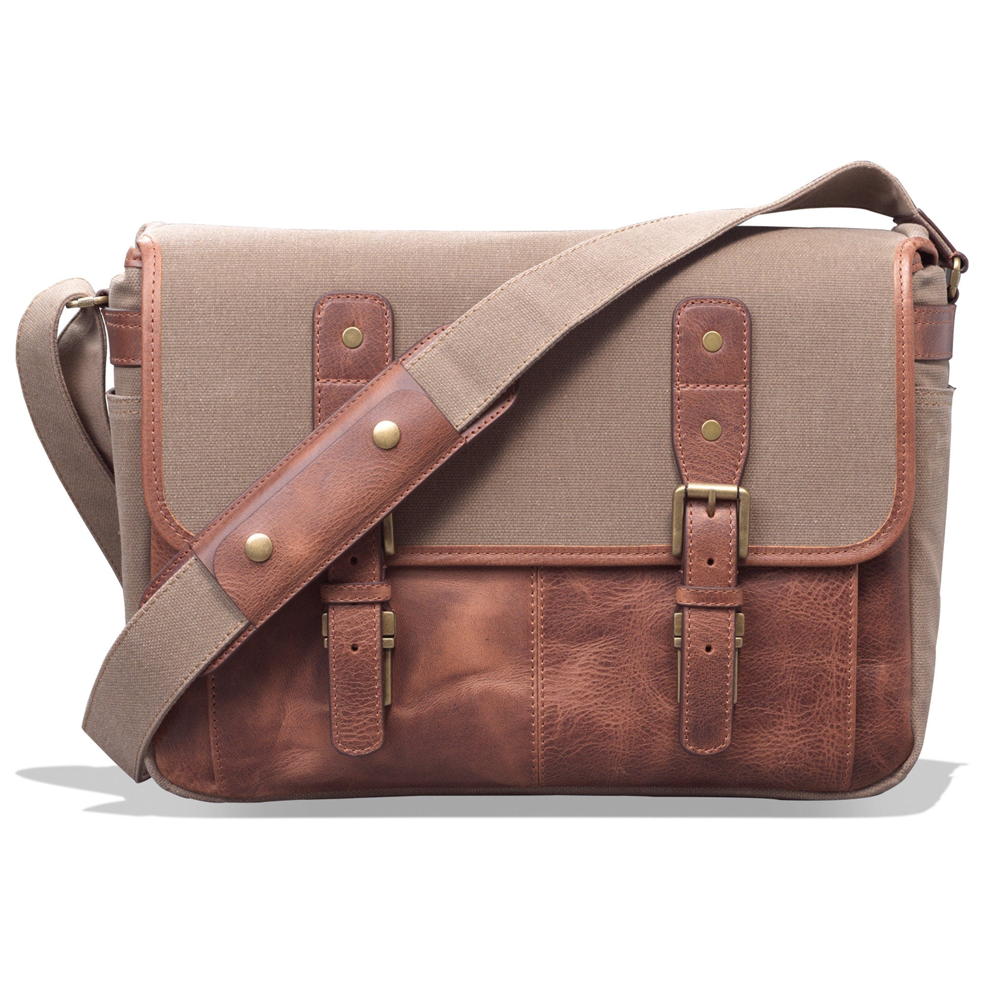 Torres Pro Canvas Leather Vintage Laptop Camera Bag Briefcase Satchel Portfolio Notebook Tablet Messenger Bag for Men, Women, Business