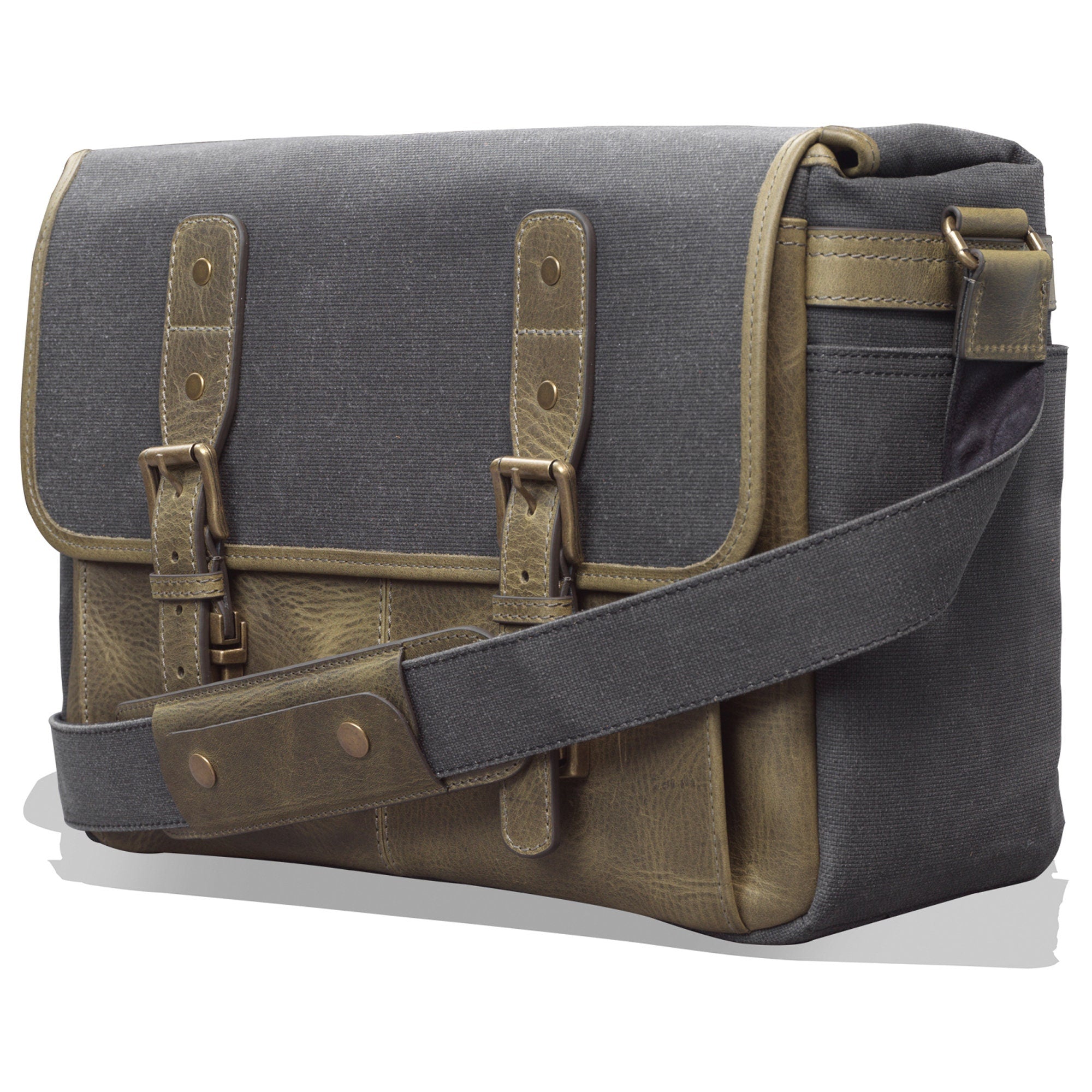 Torres Pro Canvas Leather Vintage Laptop Camera Bag Briefcase Satchel Portfolio Notebook Tablet Messenger Bag for Men, Women, Business