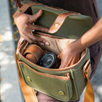 MegaGear Sequoia Canvas Camera Bag Shoulder Bag Case - Compatible with Canon Camera, Nikon, Sony SLR/DSLR Mirrorless Cameras and Lenses