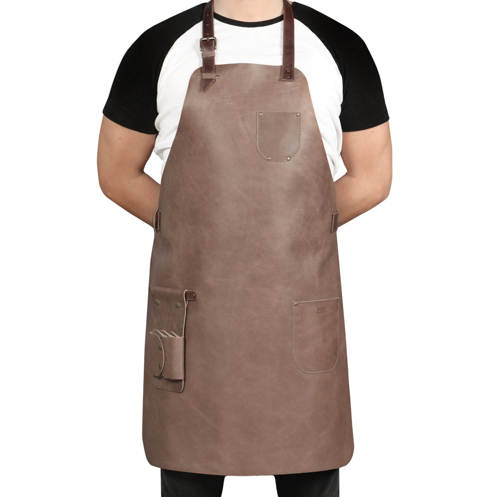 Personalized Top Grain Leather Workshop Apron with Pockets for Men, Hand Crafted Woodworking Apron,  Artist Full Apron, Best Gardening Apron