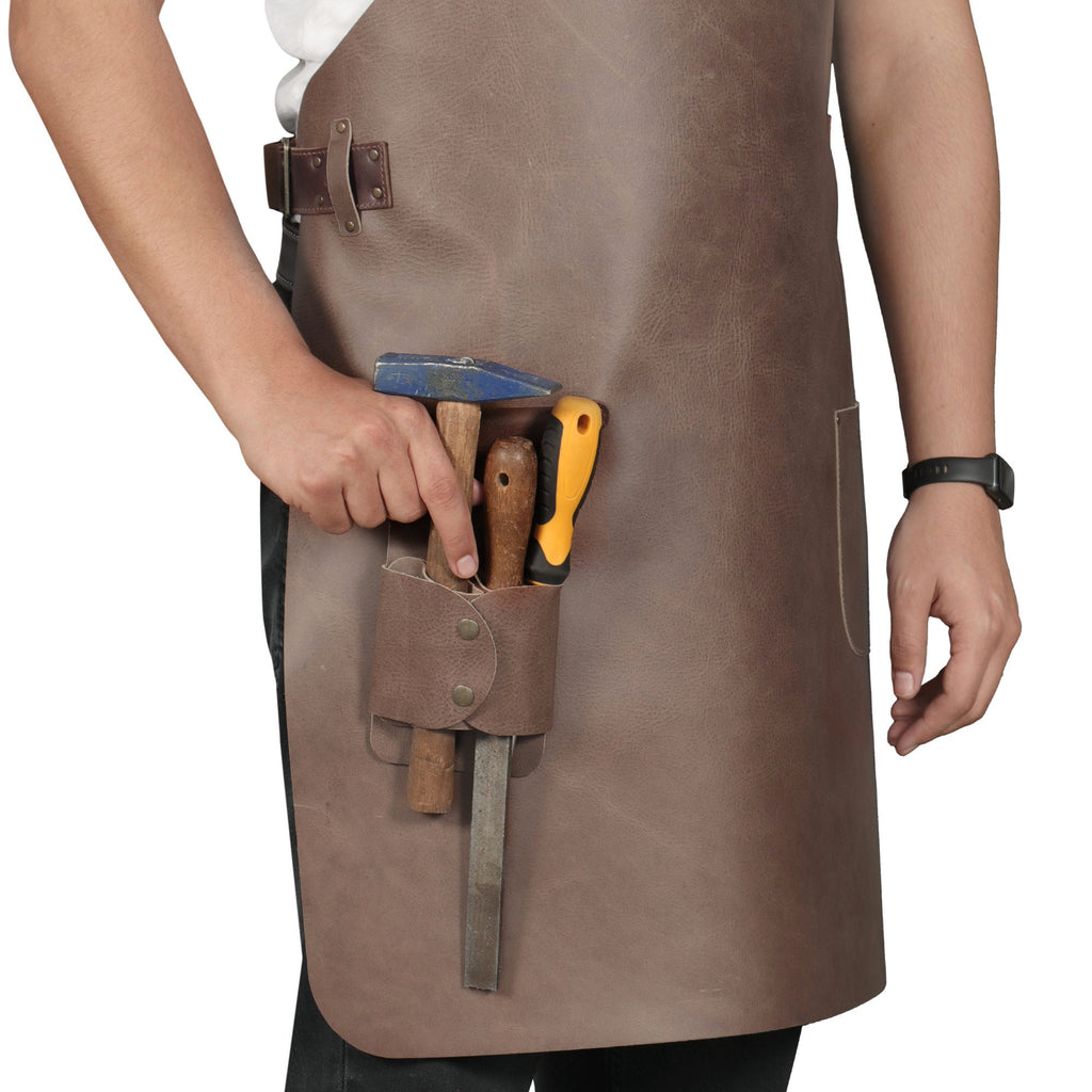 Personalized Top Grain Leather Workshop Apron with Pockets for Men, Hand Crafted Woodworking Apron,  Artist Full Apron, Best Gardening Apron