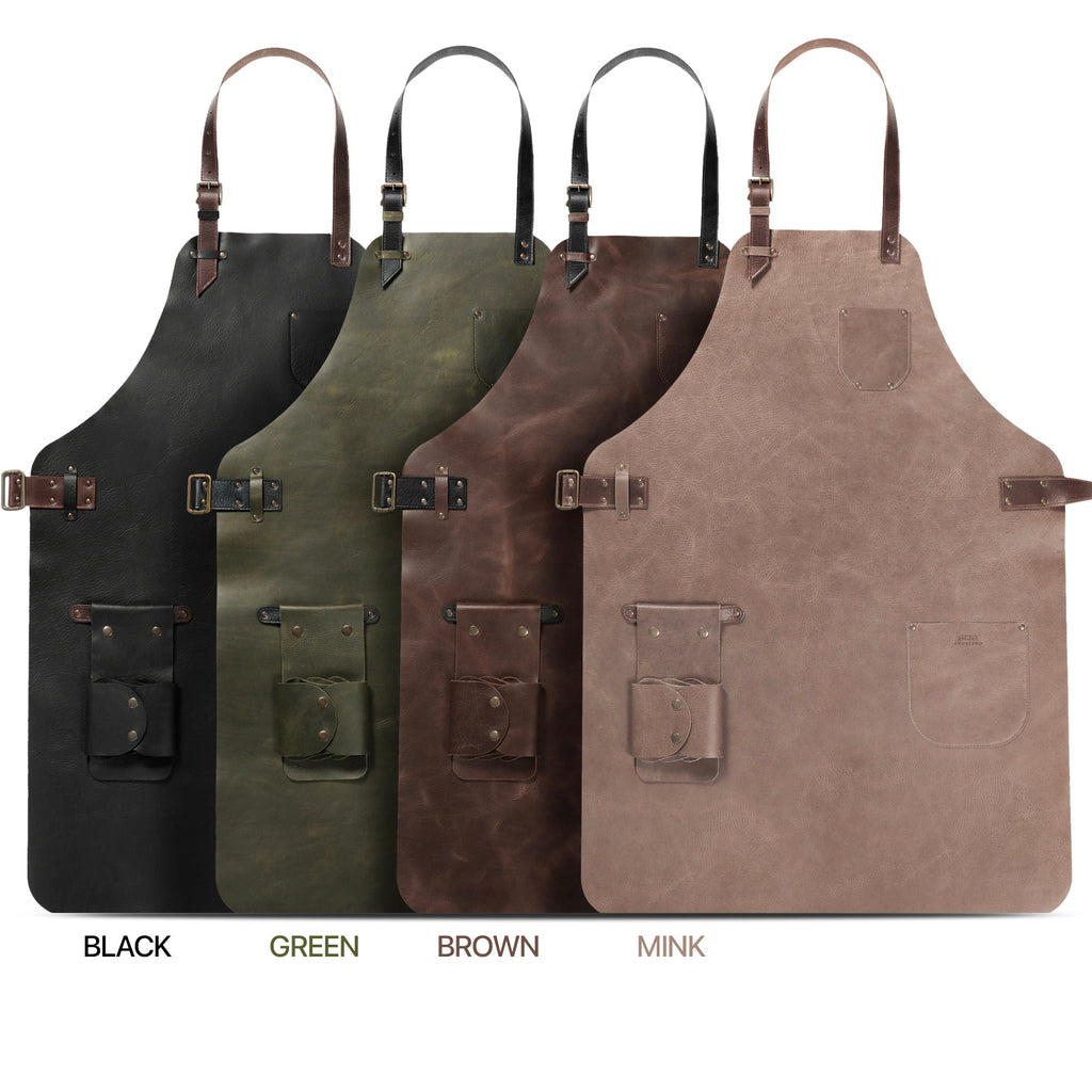 Personalized Top Grain Leather Workshop Apron with Pockets for Men, Hand Crafted Woodworking Apron,  Artist Full Apron, Best Gardening Apron