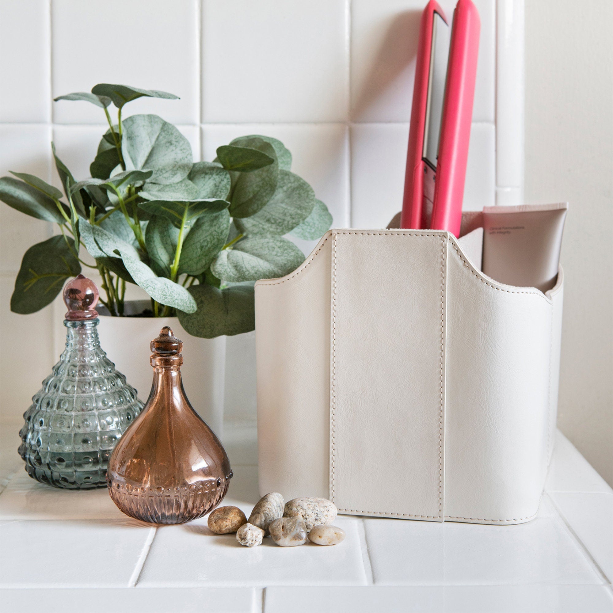 Personalized Custom Leather Remote Caddy, Hand Crafted Desk Organizer, Remote Control Holder with Tablet Slot, Apple TV Remote Holder