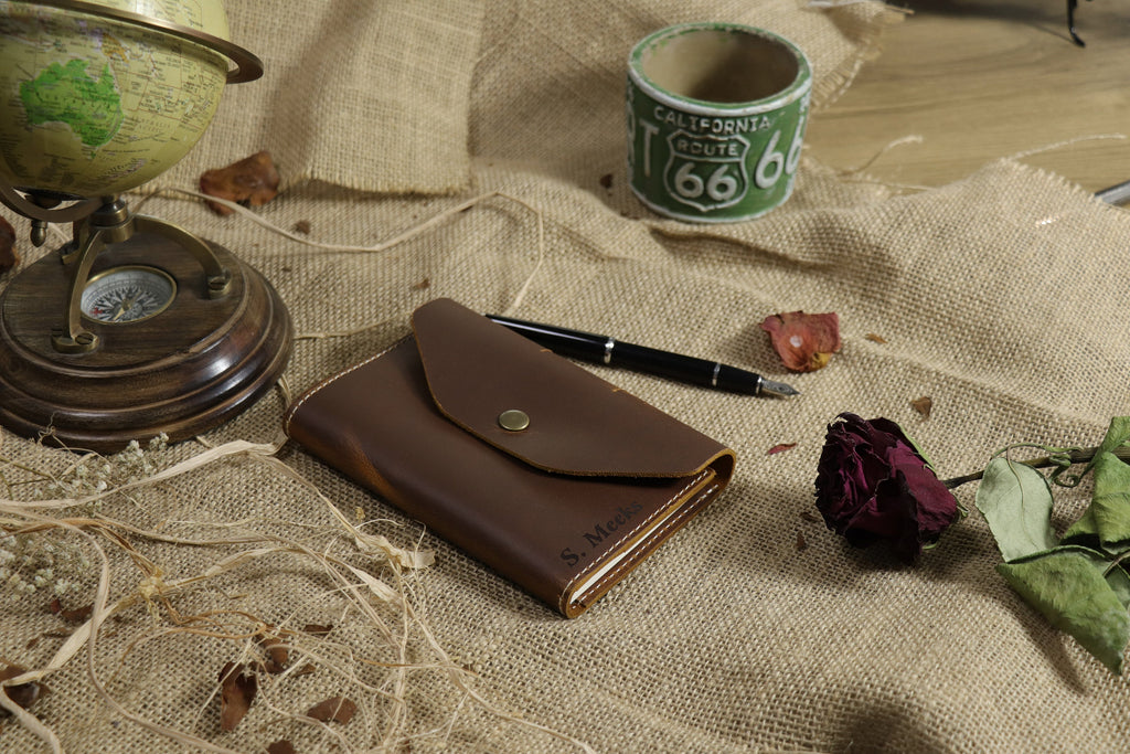 Personalized Top Grain Leather Journal and Organizer, Hand Crafted Portfolio with Notepad, Custom Portfolio Notepad, Office Gifts