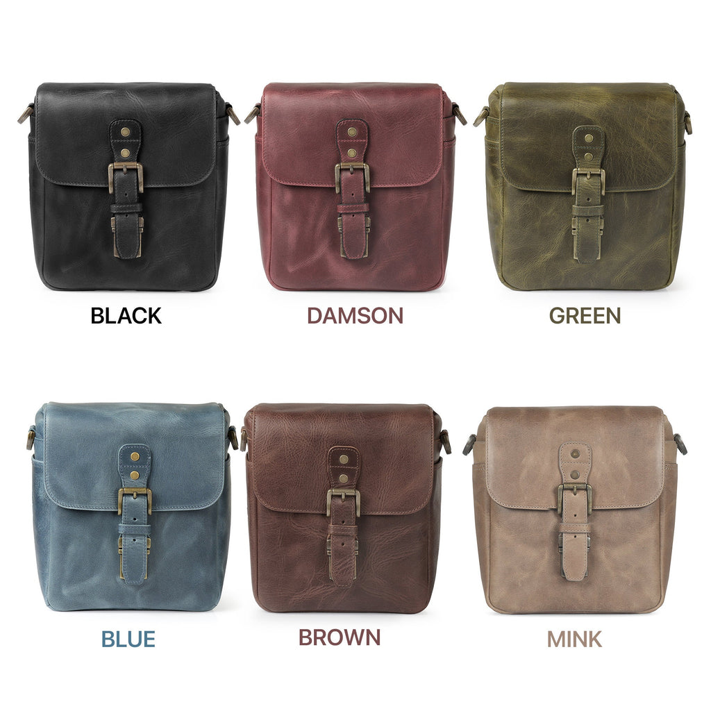 Personalized Italian Leather Messenger Bag Camera Bag for Mirrorless, Instant, DSLR Cameras, Travel Bag, Unisex - Handcrafted