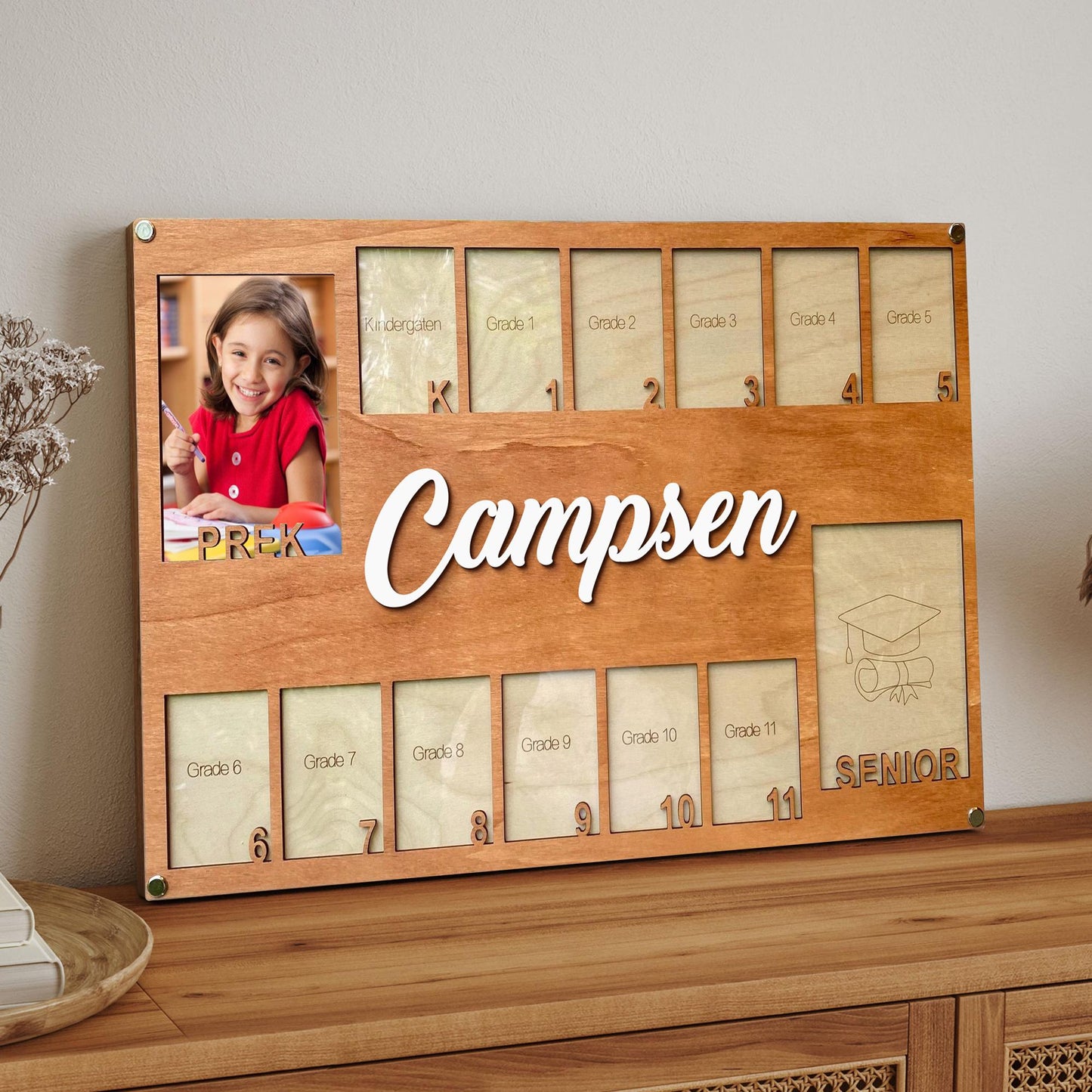 Grade School Picture Frame Custom, Pre K To Graduation School Picture Frame, School Years Picture Frame, Senior Photo Gift, Photo Frame