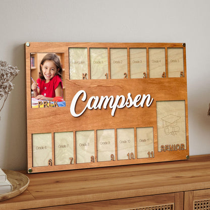 Grade School Picture Frame Custom, Pre K To Graduation School Picture Frame, School Years Picture Frame, Senior Photo Gift, Photo Frame