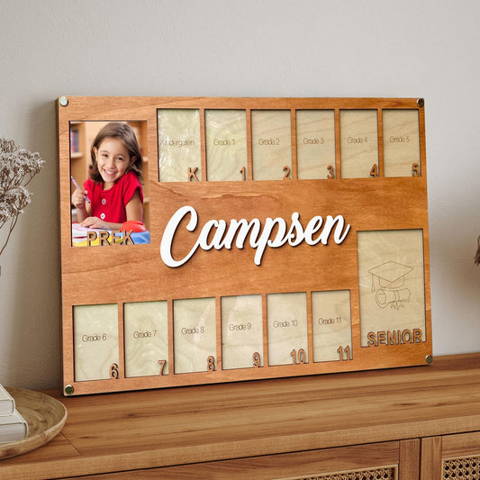 Grade School Photo Frame, Custom Pre K To Graduation School Picture Frame, Senior Picture Gift Picture Photo Frame, School Years Photo Frame