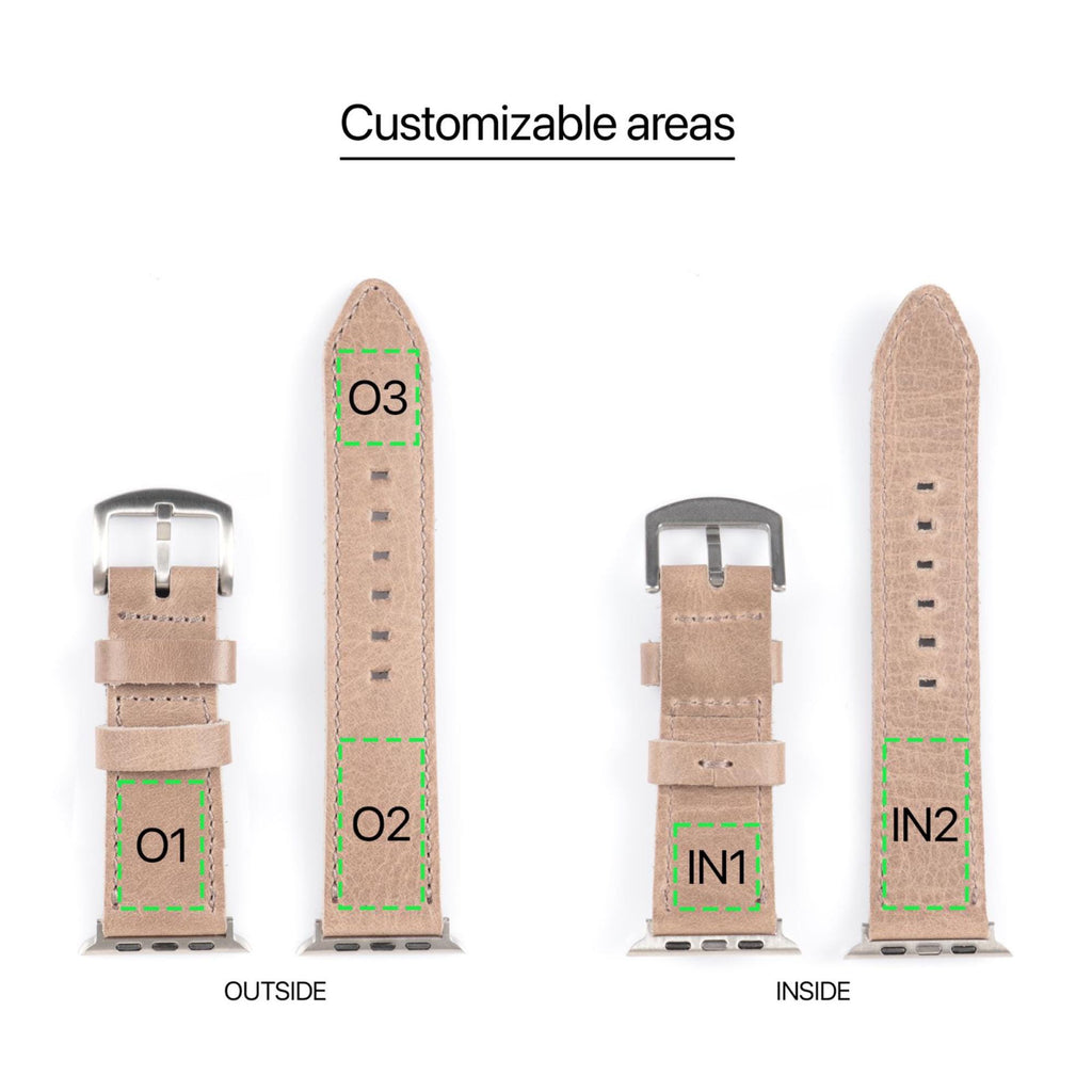 Personalized Genuine Leather Apple Watch Band Strap for Men and Women, Top Grain Leather Strap for Watches, Apple Watch Series Leather Band