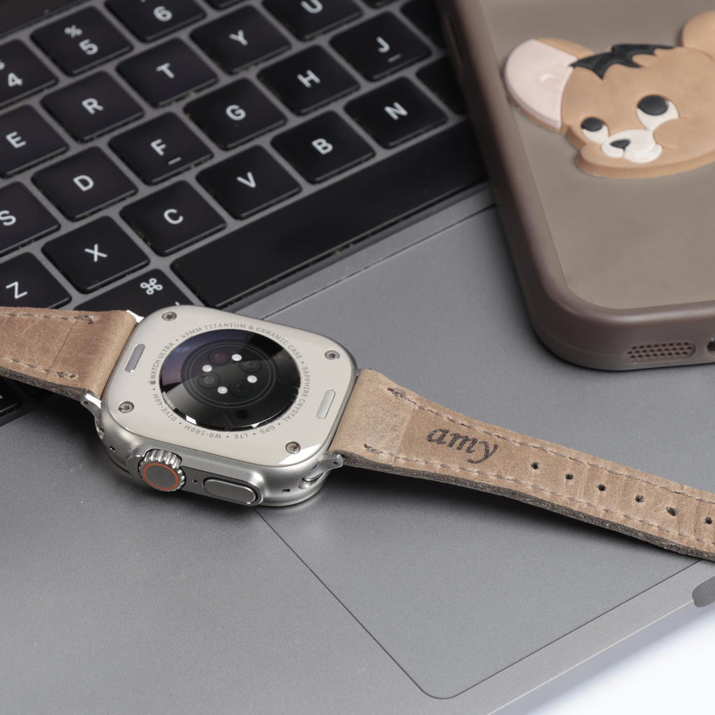 Personalized Genuine Leather Apple Watch Band Strap for Men and Women, Top Grain Leather Strap for Watches, Apple Watch Series Leather Band