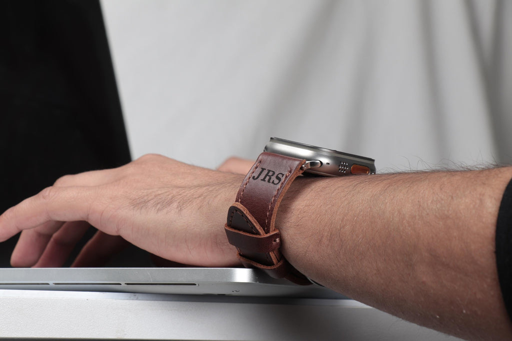 Personalized Genuine Leather Apple Watch Band Strap for Men and Women, Top Grain Leather Strap for Watches, Apple Watch Series Leather Band