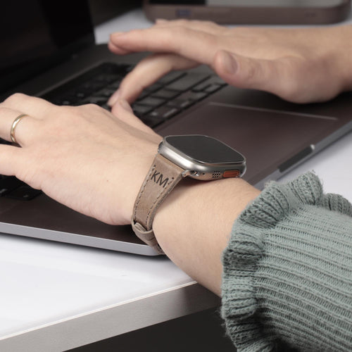 Personalized Genuine Leather Apple Watch Band Strap for Men and Women, Top Grain Leather Strap for Watches, Apple Watch Series Leather Band