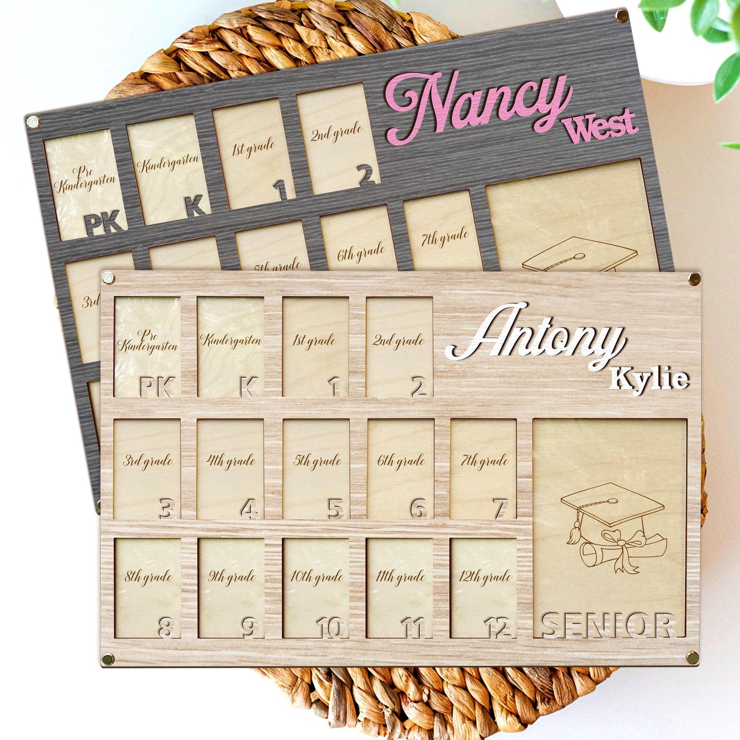 Personalized School Years Photo Frame, Grade School Photo Frame, Pre K To Graduation School Photo Frame, Senior Picture Picture Photo Frame