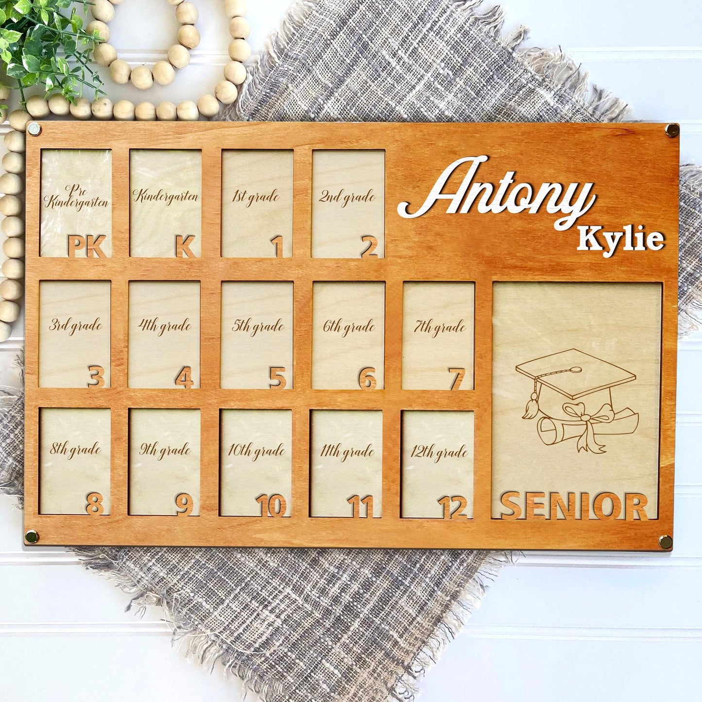 Personalized School Years Photo Frame, Grade School Photo Frame, Pre K To Graduation School Photo Frame, Senior Picture Picture Photo Frame