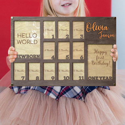 Baby First Year Picture Frame, Newborn To One Year Photo Frame, Baby Picture Frame, Monthly Milestone Baby Picture Frame Newborn Photo Frame