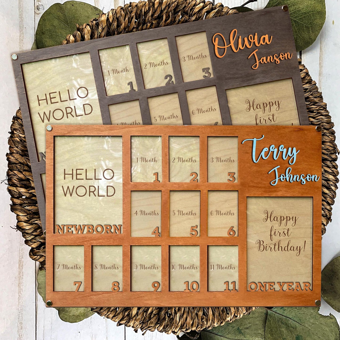 Custom Baby Picture Frame, Baby First Year Picture Frame, Newborn To One Year Photo Frame, Monthly Baby Photo Frame Baby Newborn Photo Gift