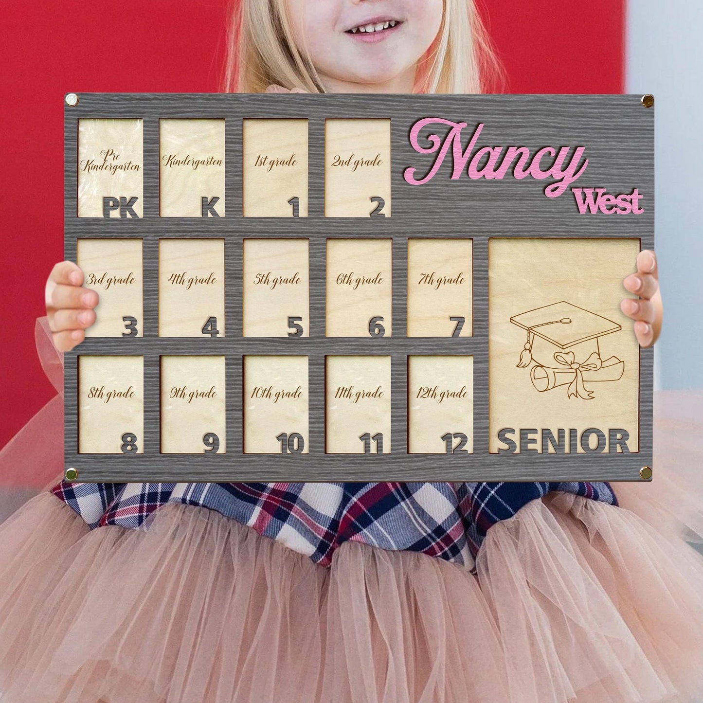 Personalized School Years Photo Frame, Grade School Photo Frame, Pre K To Graduation School Photo Frame, Senior Picture Picture Photo Frame