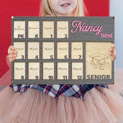 Personalized School Years Photo Frame, Grade School Photo Frame, Pre K To Graduation School Photo Frame, Senior Picture Picture Photo Frame